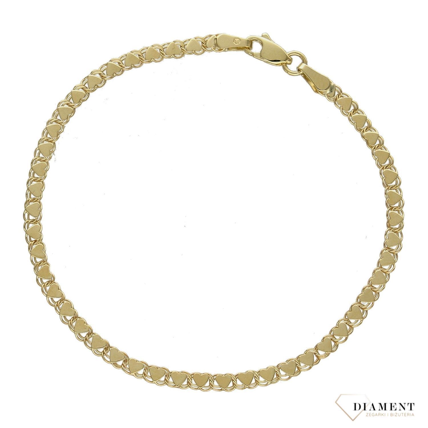 Złota bransoletka celebrytka 333 'drobne serduszka' BR 833B (1).jpg